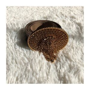Cochin Leather Belt Rhinestone Buckle sz36-38